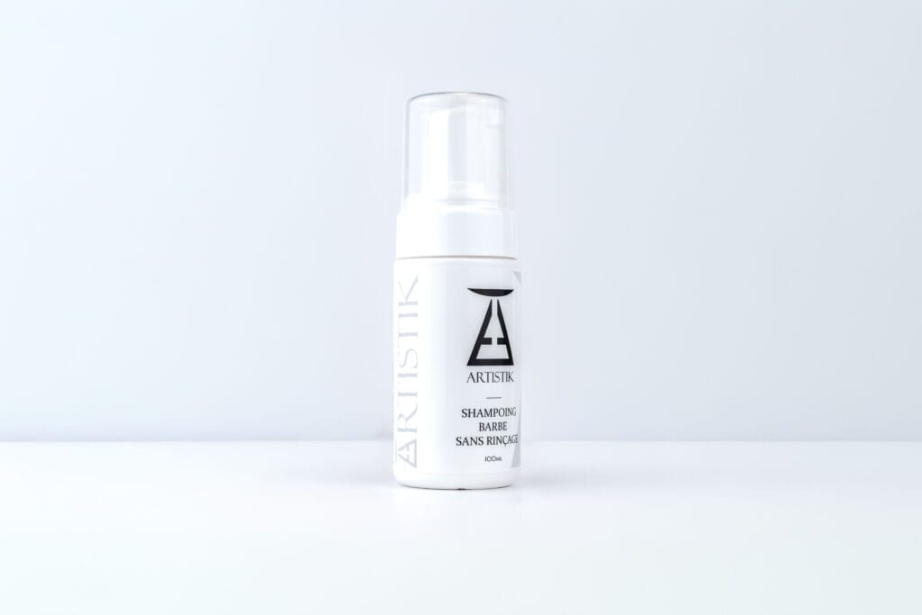Shampoing Barbe sans rinçage ARTISTIK, mentions produit lisibles