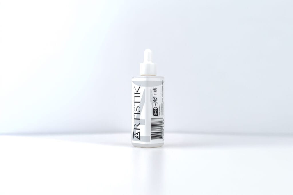 Huile de barbe ARTISTIK, étiquette latérale du flacon 50 g