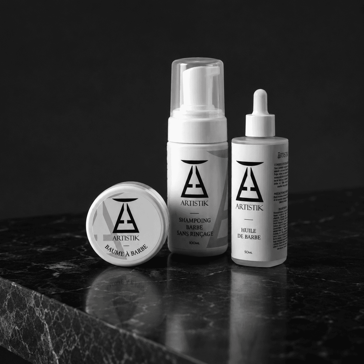 Rituel Barbe Artistik : huile, baume et shampoing sans rinçage